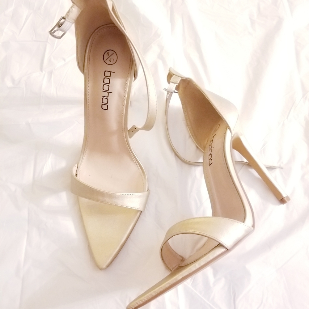Boohoo Gold Heels